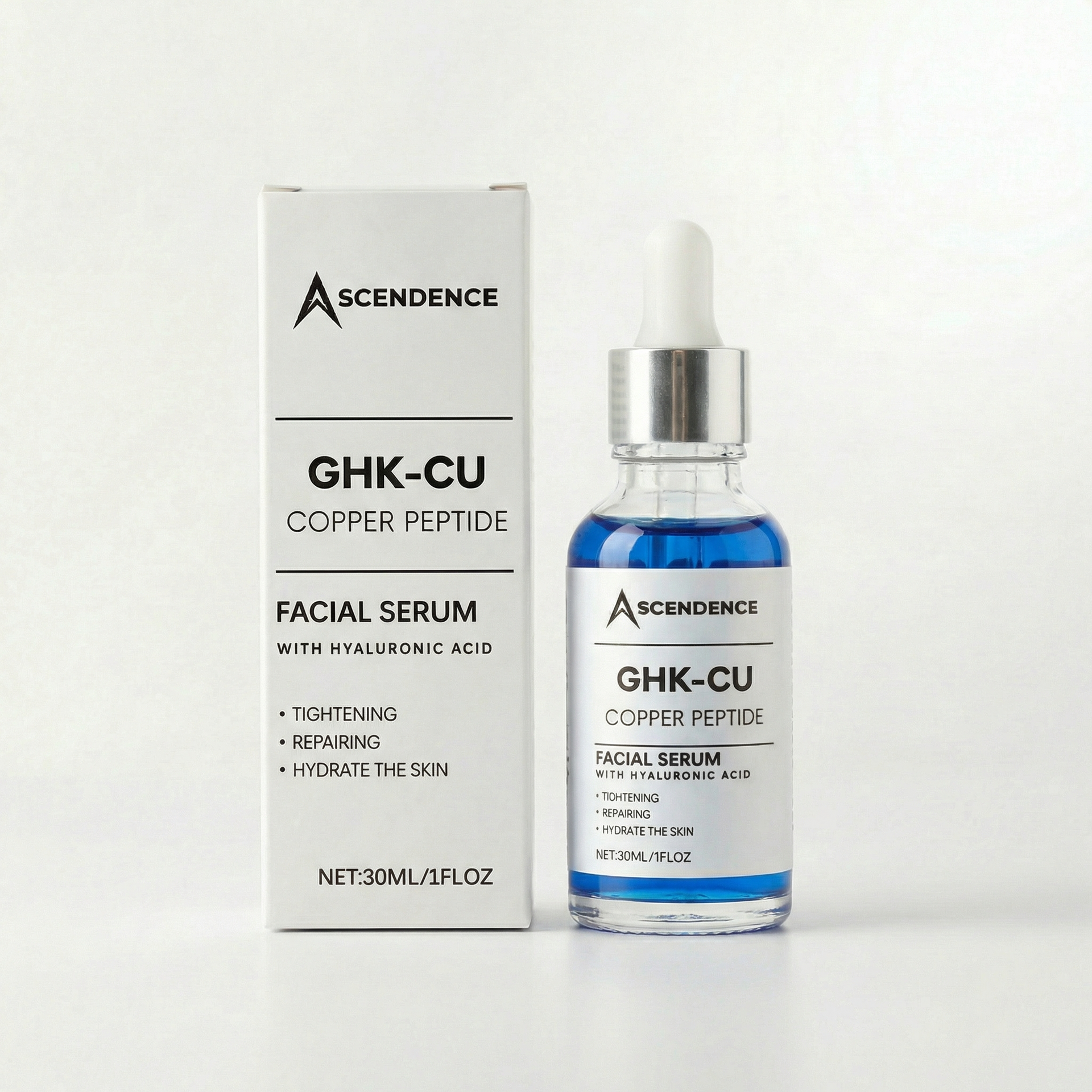 ghk cu serum australia Copper Peptide GHK-CU Face Serum, Hydrating Firming Facial with Hydrolyzed Collagen & Hyaluronic Acid, Skin Smoothing Serum for Dull Uneven Skin Tone, Daily Skincare 30ml (2pcs) Beauty Cu Repairing Serum comes in a pack (3 x 10ml bottles) GHK-CU - Topical Serum 30ml